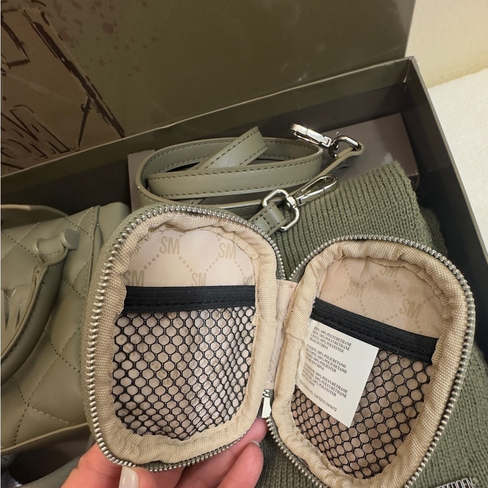 NWT Steve Madden Olive Green Quilted Bag Set - Picture 8 of 13